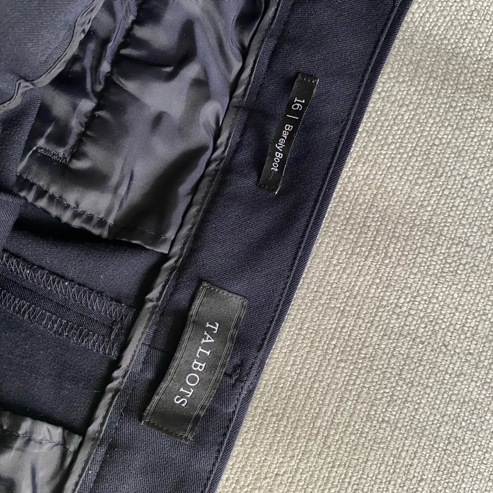 Talbots boot cut navy trousers size 16